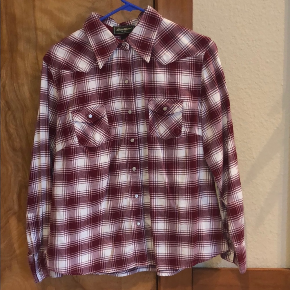 Eddie Bauer Flannel Top w/ Snaps